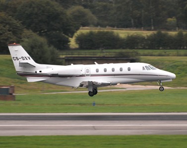 Netjets Citation Encore CS-DXV arriving shortly after the Vulcans flypast. It was due to depart later to Le Bourget