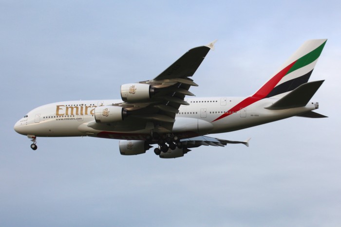 A6-ESS Emirates A388 arriving late morning.First visit from Dubai.